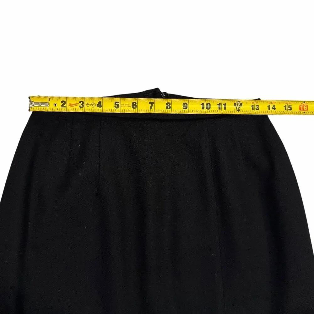 Kim Rogers Skirt Vintage Womens 100% Pure Wool‎ Midi Fully Lined A-Line 8 Black
